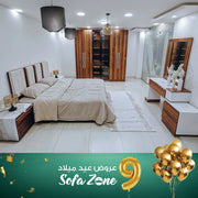 غرفة نوم بني وأبيض مع دريسنج 5 قطع – SZR34