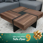 Brown Table with 4 Drawers-SZS24